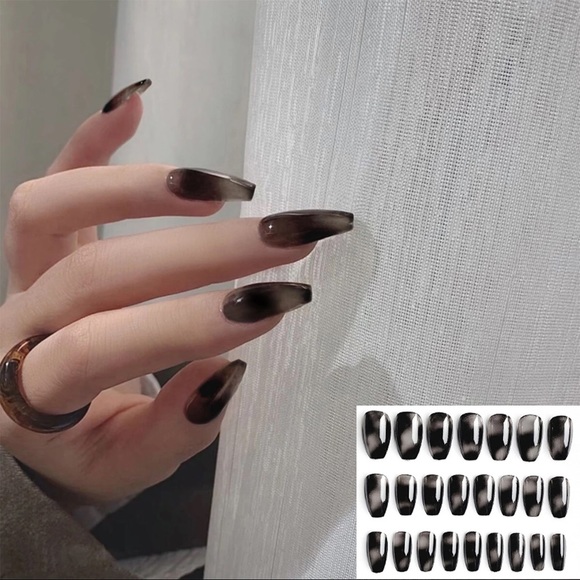 Other - BNIB black marble nails